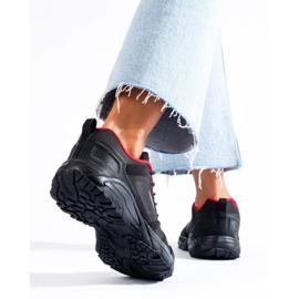 Buty trekkingowe damskie DK czarno czerwone czarne 1
