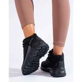 Sportowe buty trekkingowe damskie z wysoką cholewką DK czarne 2