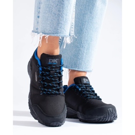Buty trekkingowe damskie DK czarno niebieskie czarne 2
