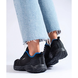 Buty trekkingowe damskie DK czarno niebieskie czarne 4