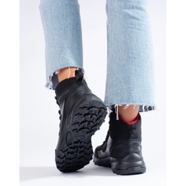 Wygodne buty trekkingowe damskie z wysoką cholewką DK czarne 4