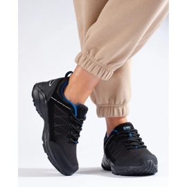 Buty trekkingowe damskie DK Waterproof czarno niebieskie czarne 1