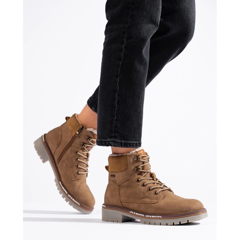 Brązowe trapery damskie 1