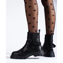 Sztyblety damskie na platformie czarne 1