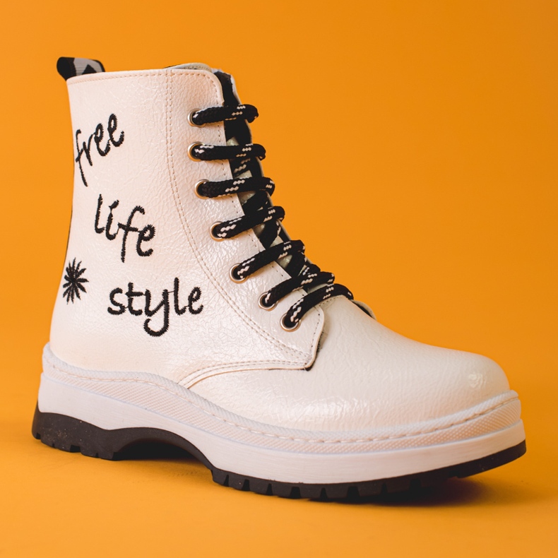 W. Potocki Białe botki dziewczęce Potocki 2