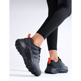 Szare buty trekkingowe damskie DK Softshell czarne 1