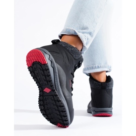 DK Wysokie buty trekkingowe damskie z ociepleniem czarne 1