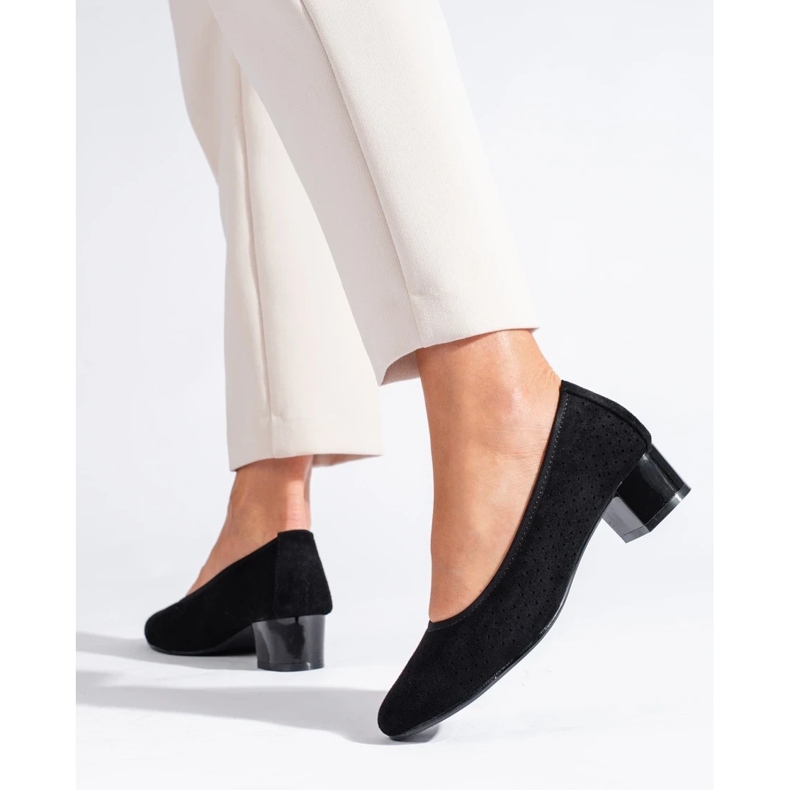 W. Potocki Ażurowe czółenka damskie czarne Potocki 1