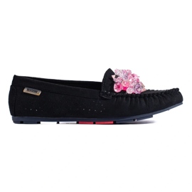 Zamszowe damskie mokasyny Shelovet czarne 2