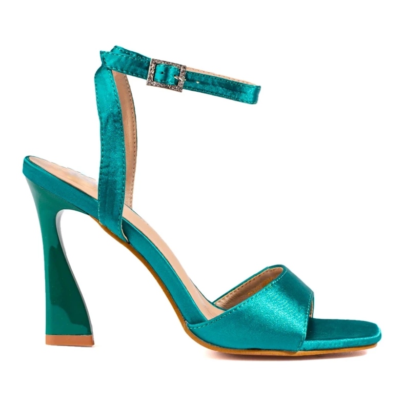 W. Potocki Damskie sandały na obcasie Potocki zielone 2