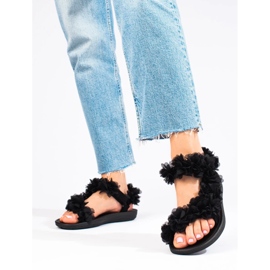 Damskie czarne pachnące sandały na rzep Shelovet 1