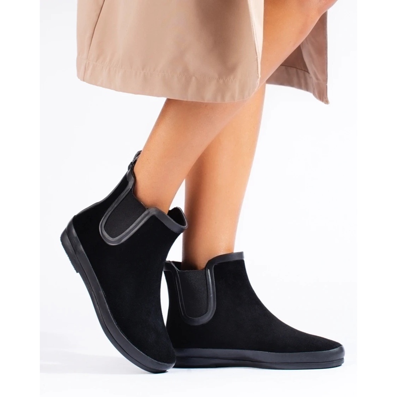 W. Potocki Zamszowe czarne kalosze ocieplane czarne Potocki 2