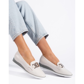 Goodin Białe damskie lordsy na platformie 2