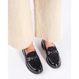Czarne eleganckie mokasyny damskie 4