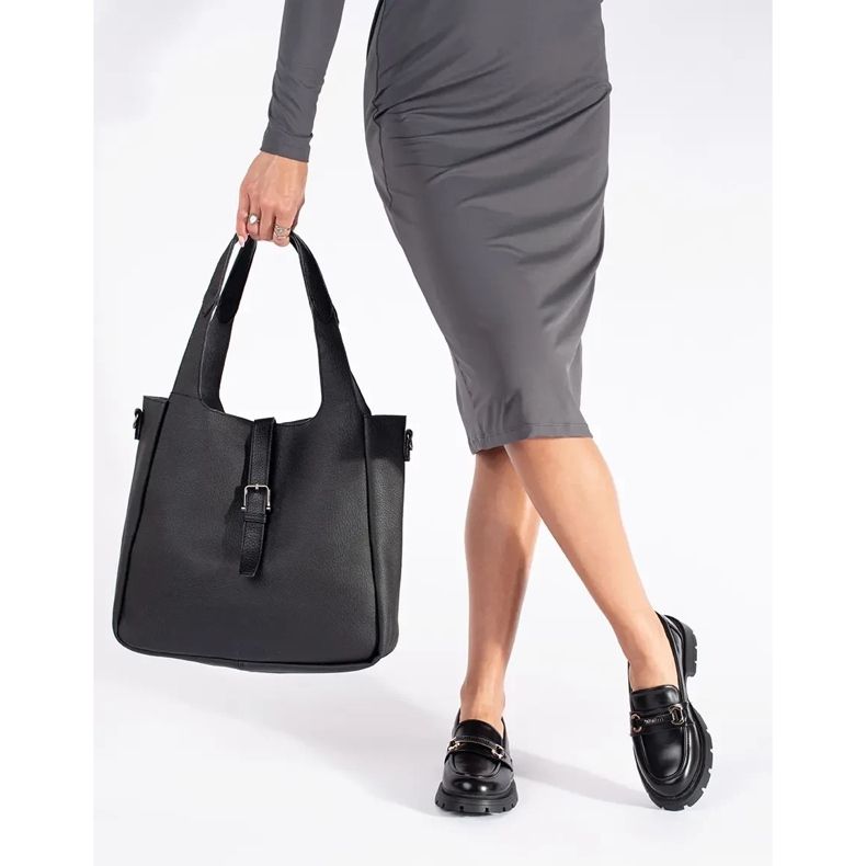 Czarne eleganckie mokasyny damskie 2