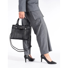 Klasyczne eleganckie czarne czółenka na szpilce 1