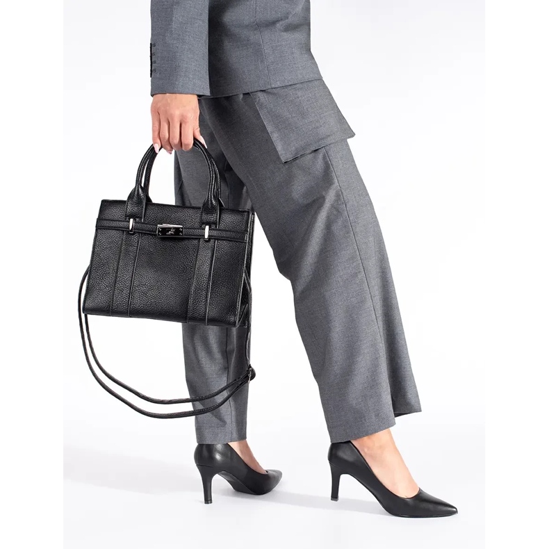 Klasyczne eleganckie czarne czółenka na szpilce 1