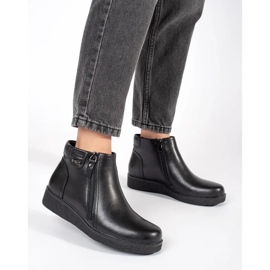 Czarne skórzane wygodne botki ocieplane Sergio Leone 2