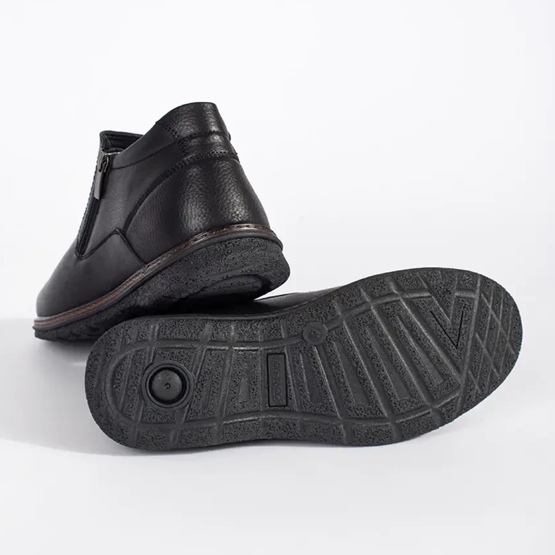 Czarne zimowe botki męskie ocieplane 2