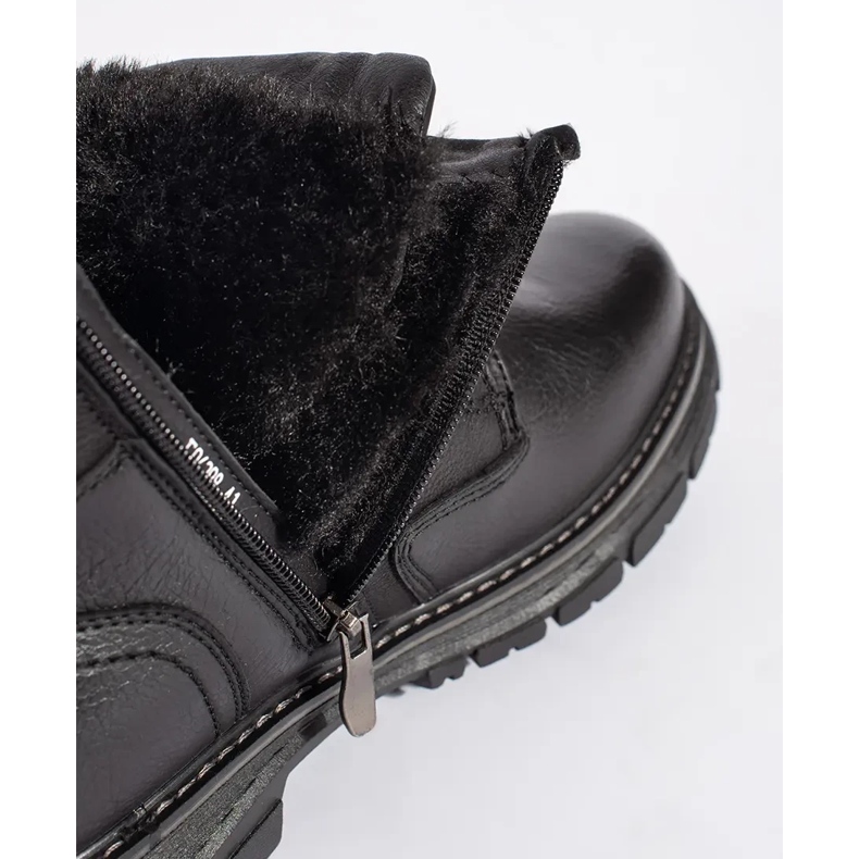 Męskie czarne botki sznurowane ocieplane 1