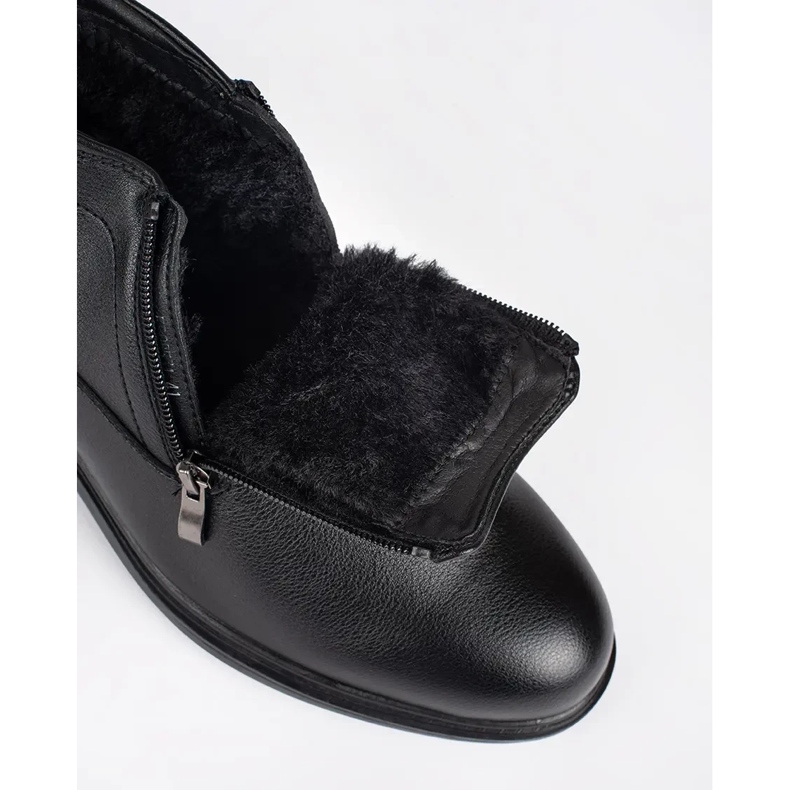 Czarne zimowe botki męskie ocieplane 1