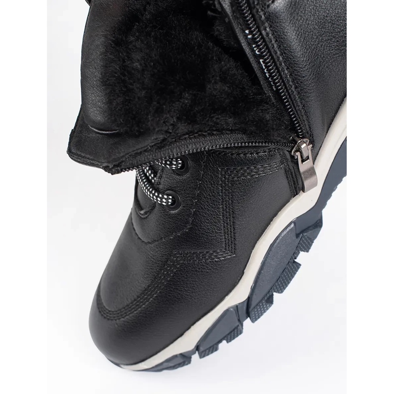 Męskie czarne botki sznurowane ocieplane 1