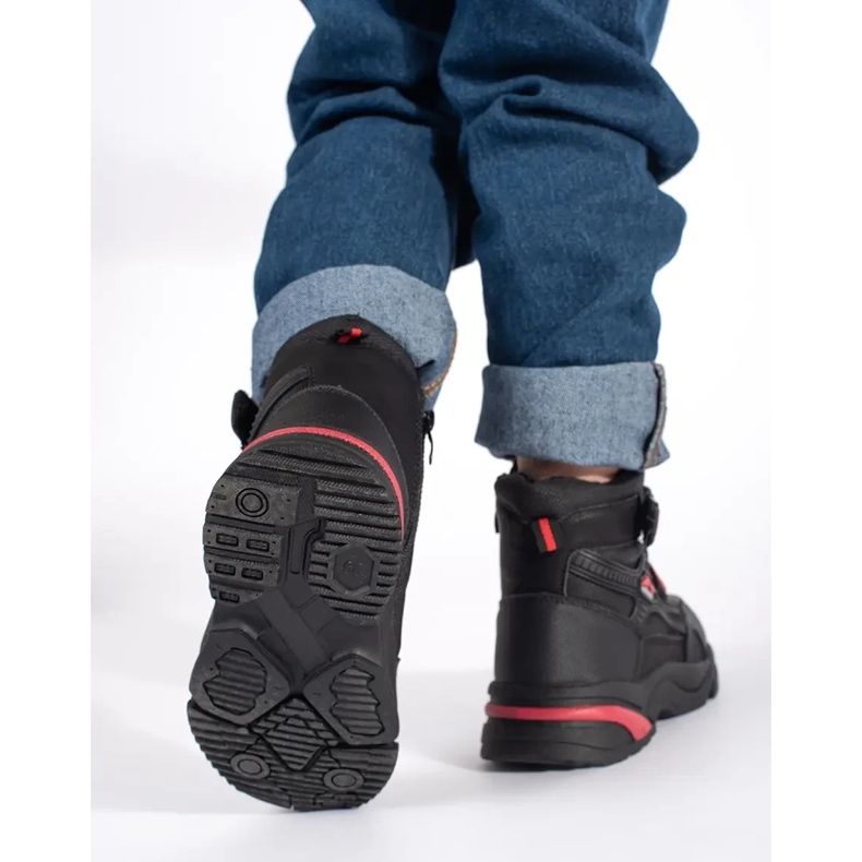 Czarne ocieplane trzewiki chłopięce 1