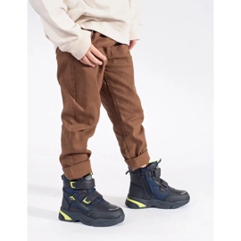 Granatowe ocieplane trzewiki chłopięce niebieskie 1