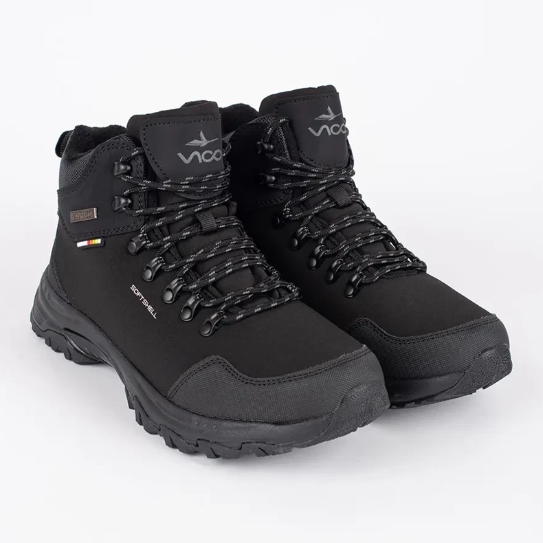 Vico Czarne wysokie trekkingowe buty męskie 1