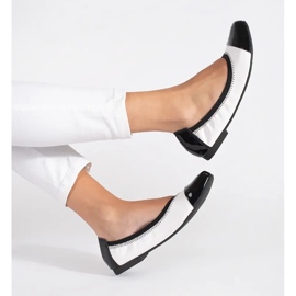 Goodin Czarno-białe elastyczne baleriny z gumką 2