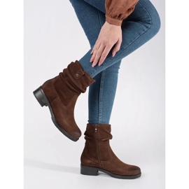 Botki brązowe z marszczoną cholewką skórzane Sergio Leone 1