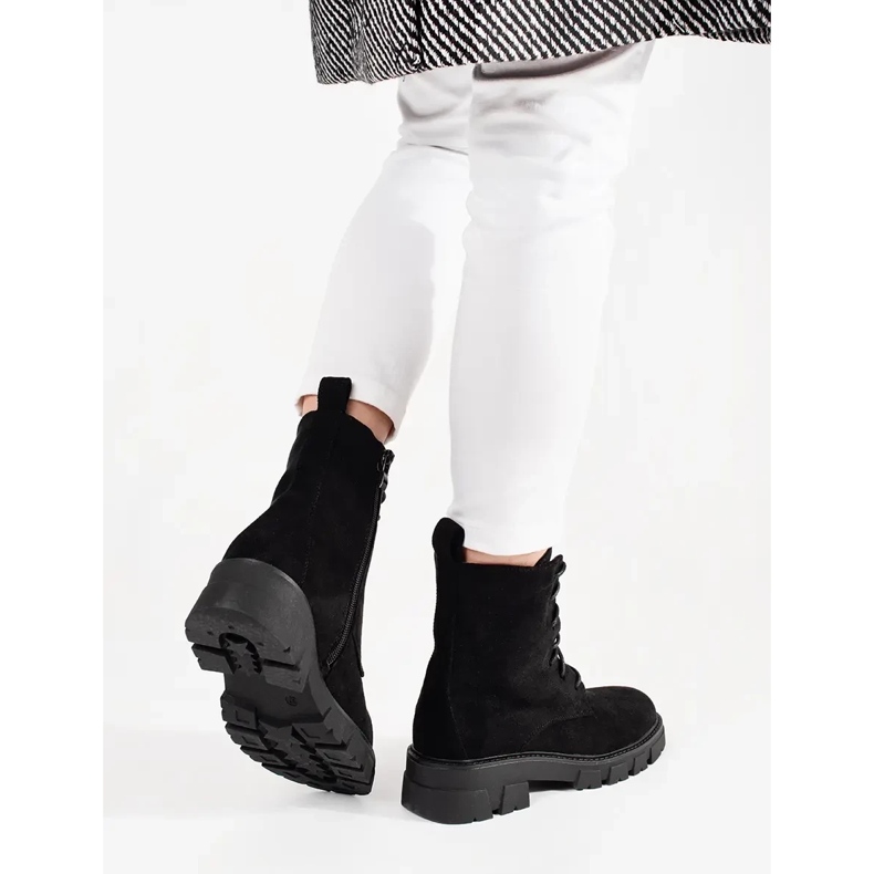 Seastar Workery damskie z eko-zamszu czarne 1