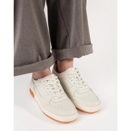 Jasnobeżowe sneakersy na platformie beżowy 2