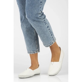 Skórzane mokasyny Filippo DP031/25 białe 1