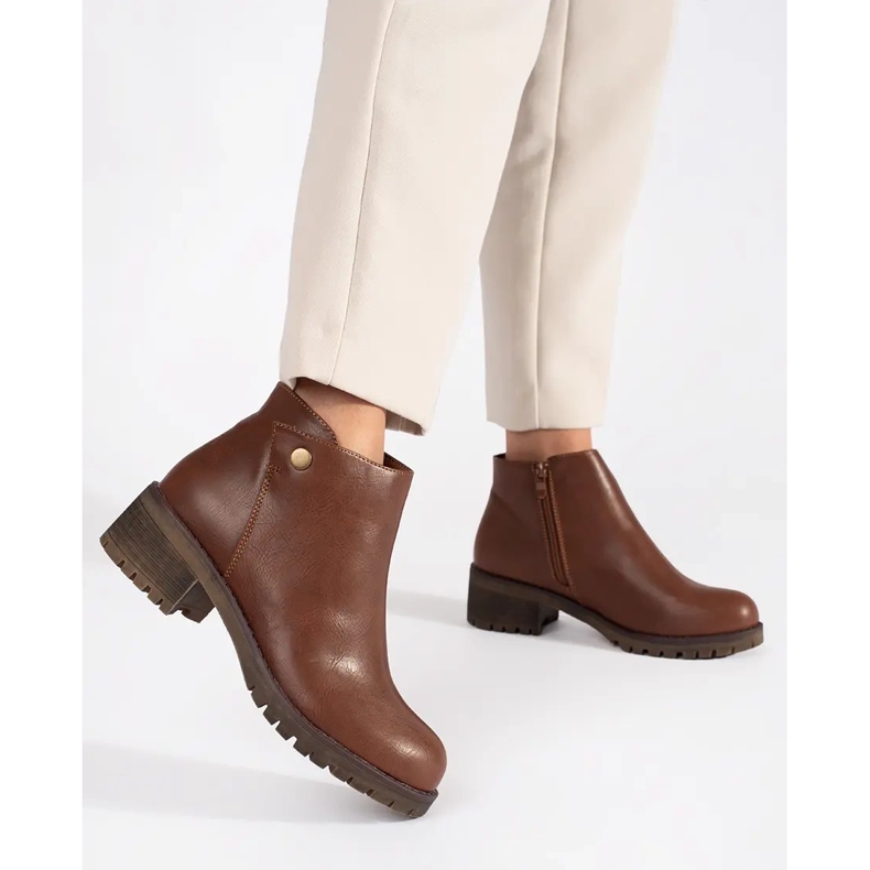 Brązowe botki Ocieplane z Eko-skóry 1