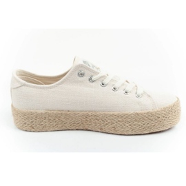 Buty Lee Cooper LCW-25-02-3284L espadryle białe beżowy 3