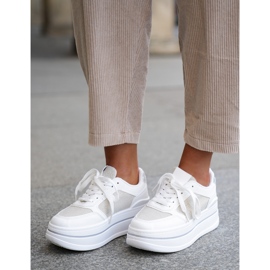 Sneakersy Damskie Ze Wzorem Białe 2