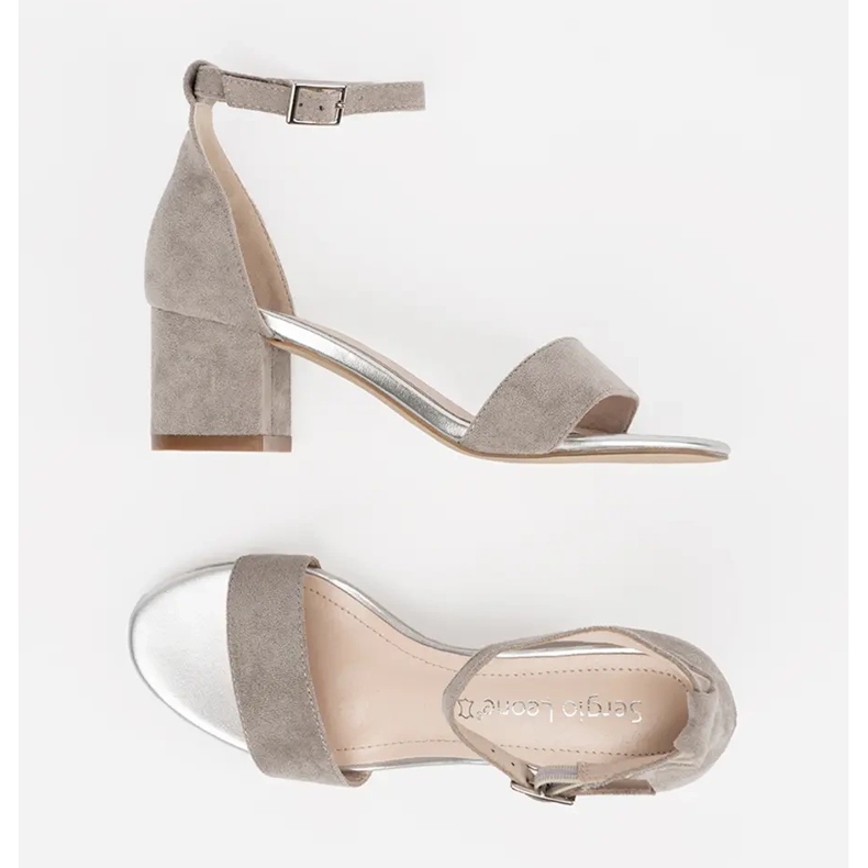 Sandały na słupku Sergio Leone szare 1