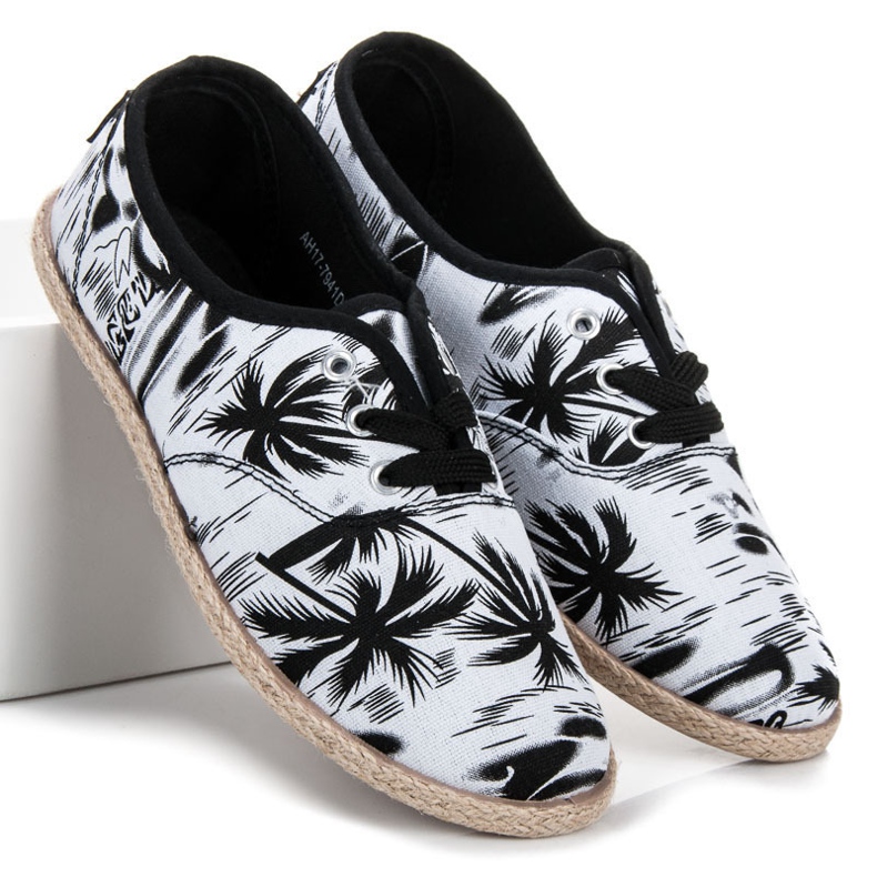 Mckeylor Wiązane trampki BLACK&WHITE białe czarne 1