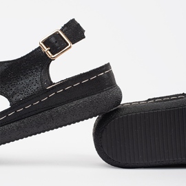 Goodin Czarne sandały na lekkiej platformie 1