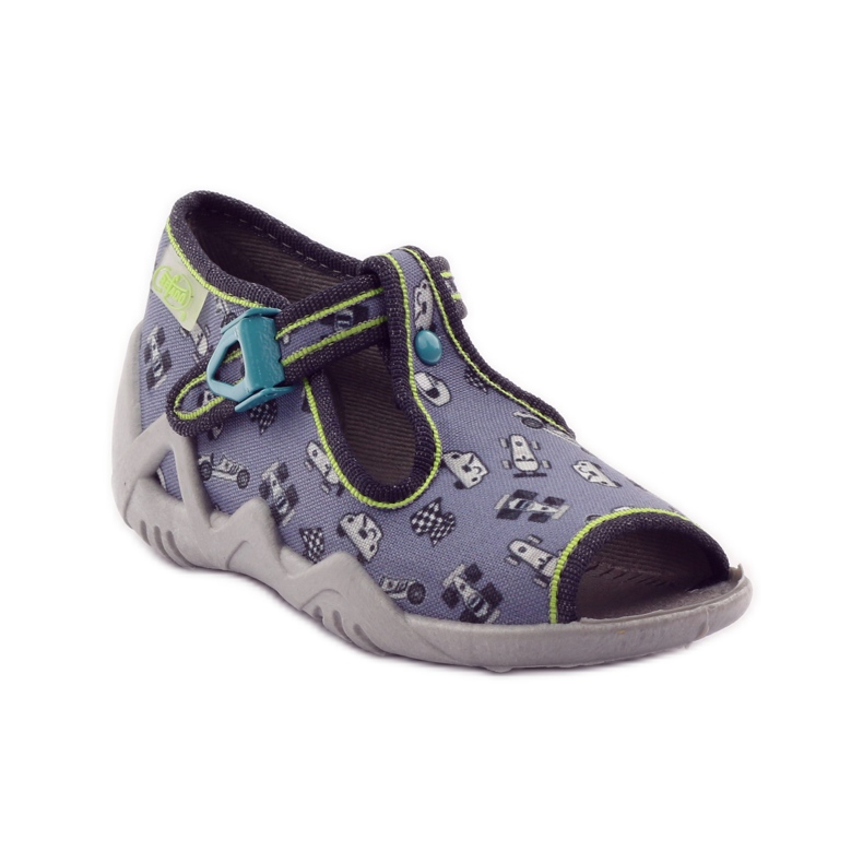 Kapcie ścigacze Befado 217p092 zielone szare czarne białe 1