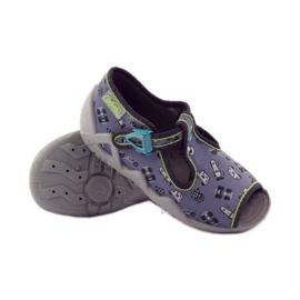 Kapcie ścigacze Befado 217p092 zielone szare czarne białe 3