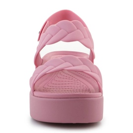 Sandały Crocs Brooklyn Woven Low Wedge 209977-6XX różowe 2