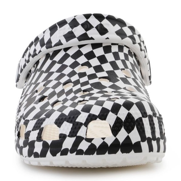 Klapki Crocs Classic warped checker clog 211007-103 w kratkę białe 2