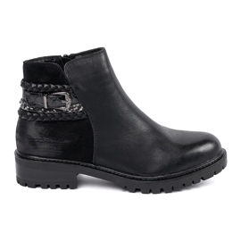 Erynn Niskie Workery Z Ozdobnym Paskiem czarne 1