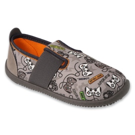 Befado kapcie dziecięce elstyczny spód 901X021 szare 1