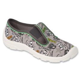 Befado kapcie dziecięce 975Y188 szare w kolorowe aplikacje 1