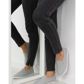 Trampki slip-on licowe szare xl08p Grey 2