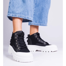 Inna Czarne trampki na wysokiej platformie Grotta 1