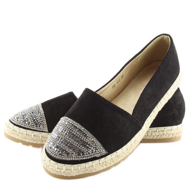 Espadryle damskie czarne H8-102 black 1